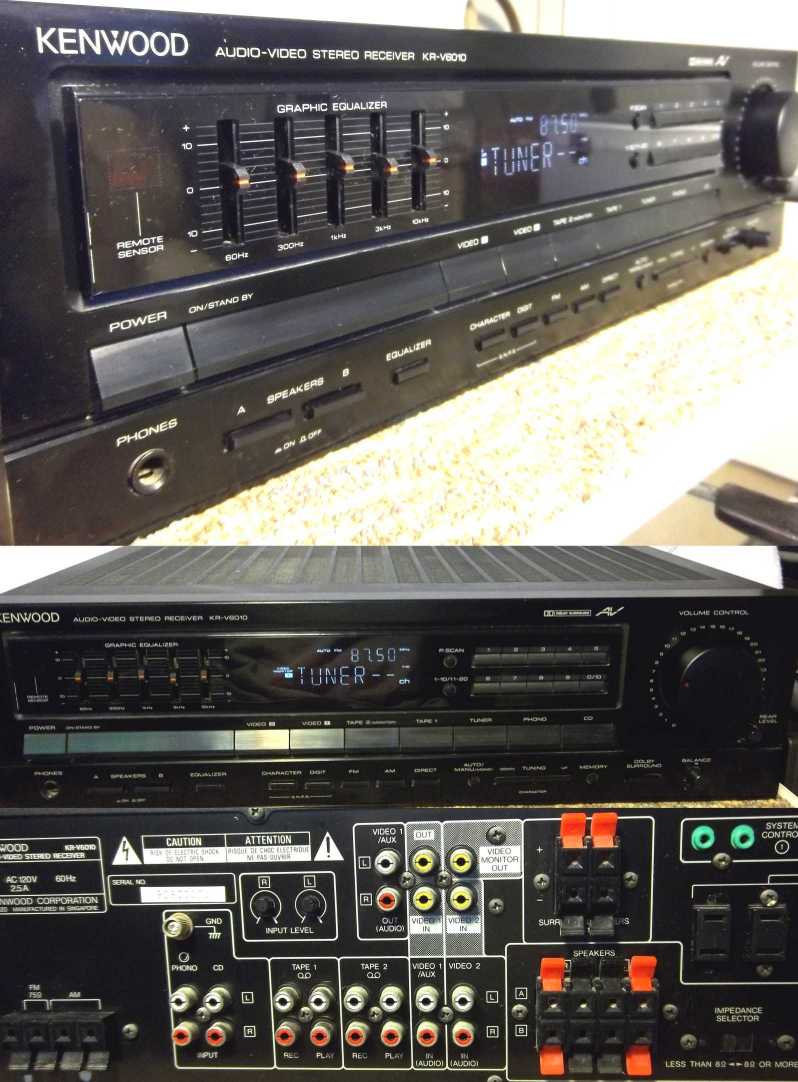 Kenwood KRV6010 Audio Video Stereo Receiver stereos receivers audio video amplifiers 